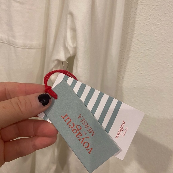 NWT Voyageur By Mersea Moderne Oxford Tee Shirt Buttondown Cotton Top Size Small - Picture 5 of 6